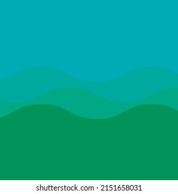 Blue river ocean wave layer vector background illustration