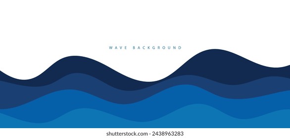 Blue River ocean wave layer vector background illustration EPS10