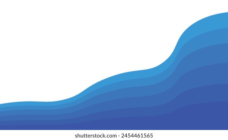 Blue river ocean wave layer background