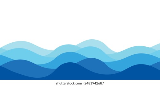 Fondo azul del Vector de la capa de la onda oceánica