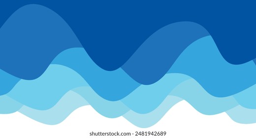Blue River Ocean Wave Layer Vektorgrafik Hintergrund