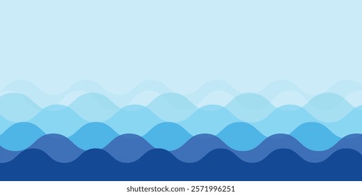Blue river ocean wave layer vector background illustration. eps 10