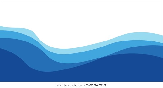 Blue river ocean wave layer vector background illustration eps10