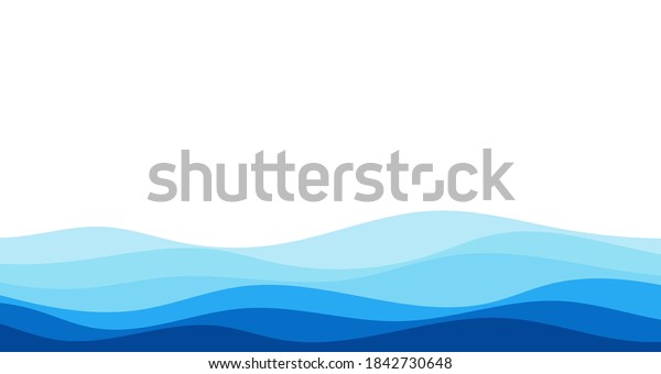 Blue river ocean wave layer vector\
background illustration
