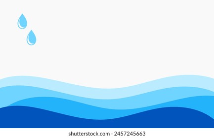 Blue River und Wassertropfen Vektorgrafik.