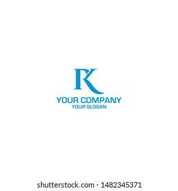 Blue RK Logo Design Vector