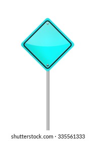 Blue Road Sign. Blank