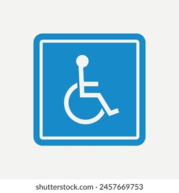 a blue road sign for disabled human