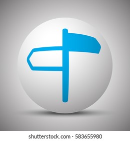 Blue Road Signs icon on white sphere