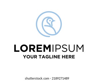 Blue robin logo template, bird logo design, robin logo vector art for business, robin line art