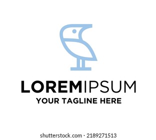 Blue robin logo template, bird logo design, robin logo vector art for business, robin line art