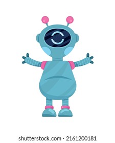 blaues Roboterzukunftssymbol