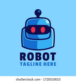 Design-Vorlage für das blaue Robot-Head-Logo