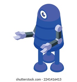 Blue robot icon isometric vector. Animal monster. Space alien
