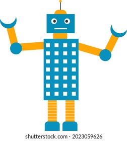 Robô azul, ilustração, vetor em um fundo branco.