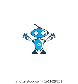 Blue Robot Logo vector icon Template ,eps 10
