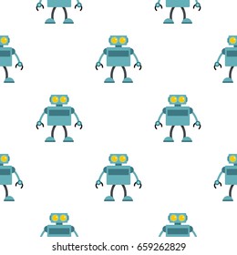 Blue robot pattern seamless for any design vector illustration