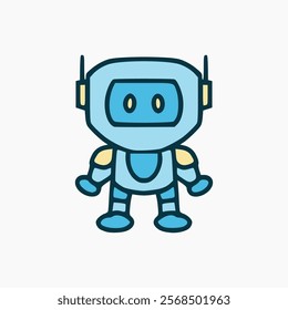 blue robot vector design on white background