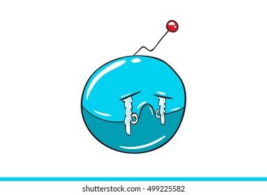 Blue Robotic Smiley face Icon isolated in white background. Sad Expressions. Vector illustration