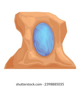 Blue rock portal icon cartoon vector. Plasma platform cyber. Glow rock