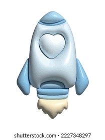 blue rocket Its Boy icon isolated