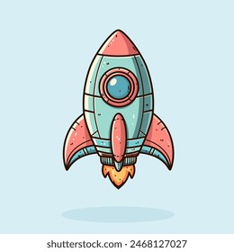 Estilo de dibujos animados Blue Rocket .