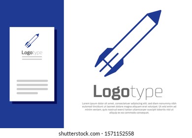Blue Rocket icon isolated on white background. Logo design template element. Vector Illustration