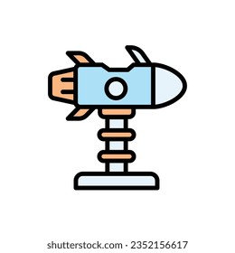 Ilustración del vector de icono de cohete azul