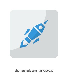 Blue Rocket Launch icon on grey rounded square button on white