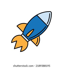 icono de inicio del lanzador de cohetes azul