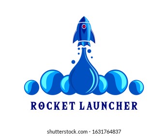 Blue rocket launcher vector illustration