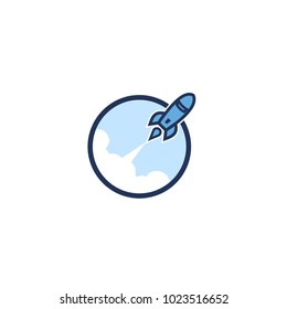 Blue Rocket Out of Planet