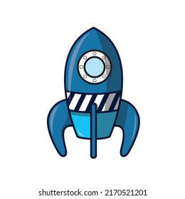 Blue Rocket Vector Illustration Design