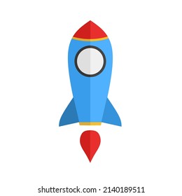 blue rocket vector simple illustration