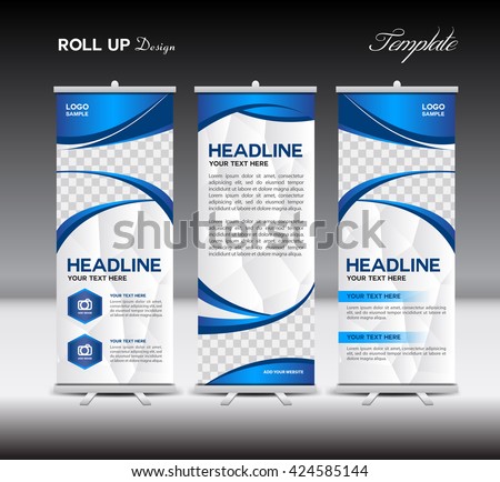 blue roll banner template vector illustration stock vector royalty