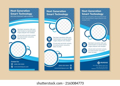 blue Roll up business brochure flyer banner design vertical template vector, cover presentation ,infographics,abstract geometric background, modern publication x banners and flag 