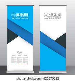 Blue Roll Up Business Brochure Flyer Banner Design Vertical Template Vector, Cover Presentation Abstract Geometric Background, Modern Publication X-banner And Flag-banner,carpet Design