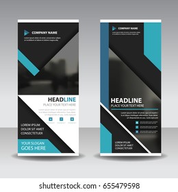 Blue roll up business brochure flyer banner design , cover presentation abstract geometric background, 