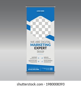 Blue Rollup Banner Design Template