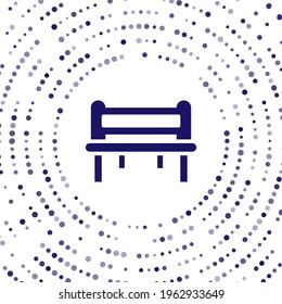 Blue Romantic bench icon isolated on white background. Abstract circle random dots. Vector