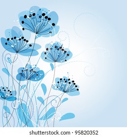 Blue Romantic Flower Background