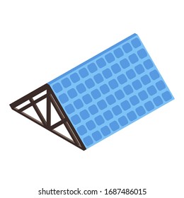 Blaues Dach-Symbol. Isometrisch zur blauen Vektorillustration Symbol für Webdesign einzeln auf weißem Hintergrund