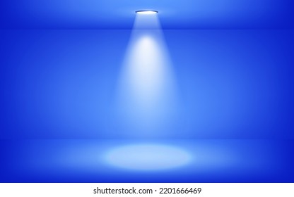 Habitación azul en 3d con luz. Antecedentes.