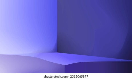 Blue room 3d Model platform for abstract background