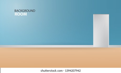 Blue room background , Vector Empty template, banner design, cover, web page, advertisement, texture, advertisement