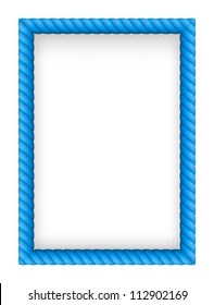 Blue Rope Border. Illustration on white background