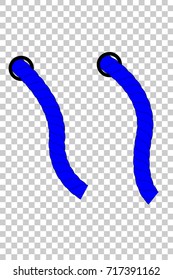 Blue Rope out from hole, at Transparent Effect Background