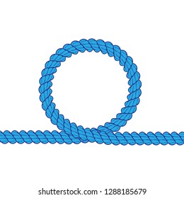 blue rope woven in frame. vector illustration