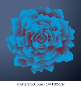 blue rose in abstract style