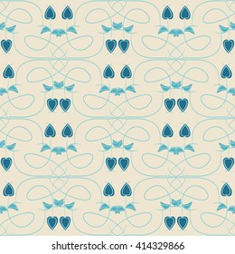 Blue Rose. Background, wallpaper, texture. Abstract. Seamless. Ethnic pattern.